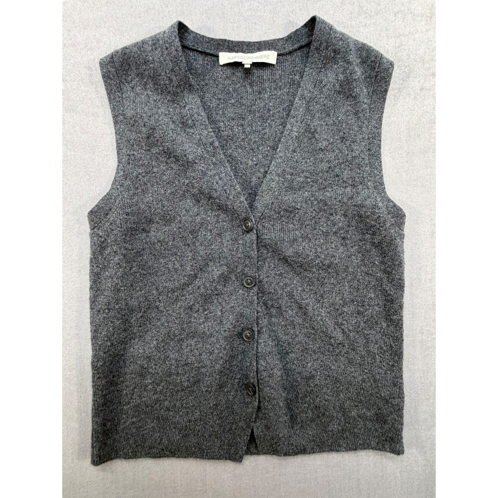 Naked Cashmere Women Sweater Vest Gray Size Small 100% Cashmere - Picture 1 of 11